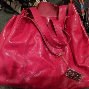 Euc Francesco Biasia Fuschia Pink Patent Leather b